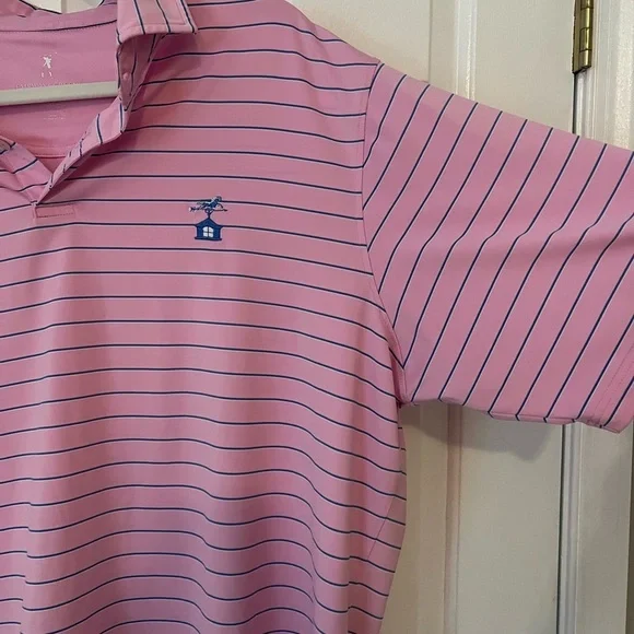 Fairway & Greene Pink Striped Golf Shirt - Picture 2 of 6